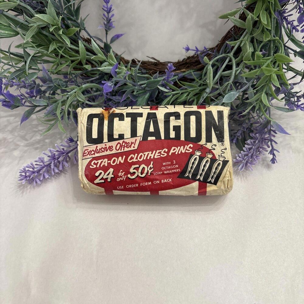 1950’s Vintage Colgates Octagon All Purpose Soap Large Size Discontinued, Coupon